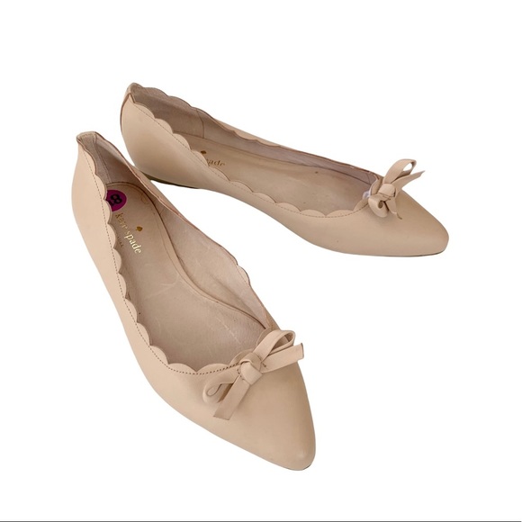 kate spade Shoes - Kate Spade Eleni Flex Scalloped Edge Bow Detail Flats Pale Pink 8.5 NWT